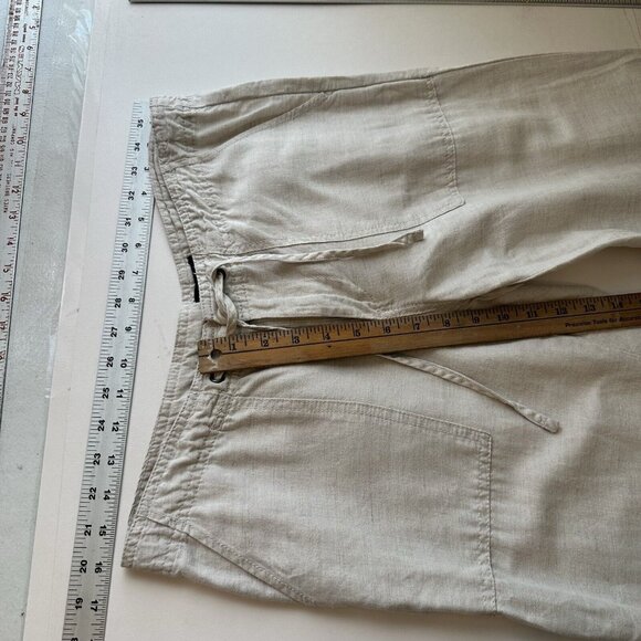 Gap Womens Natural Tan Linen Wide Leg Pants Small 6 - Picture 6 of 7